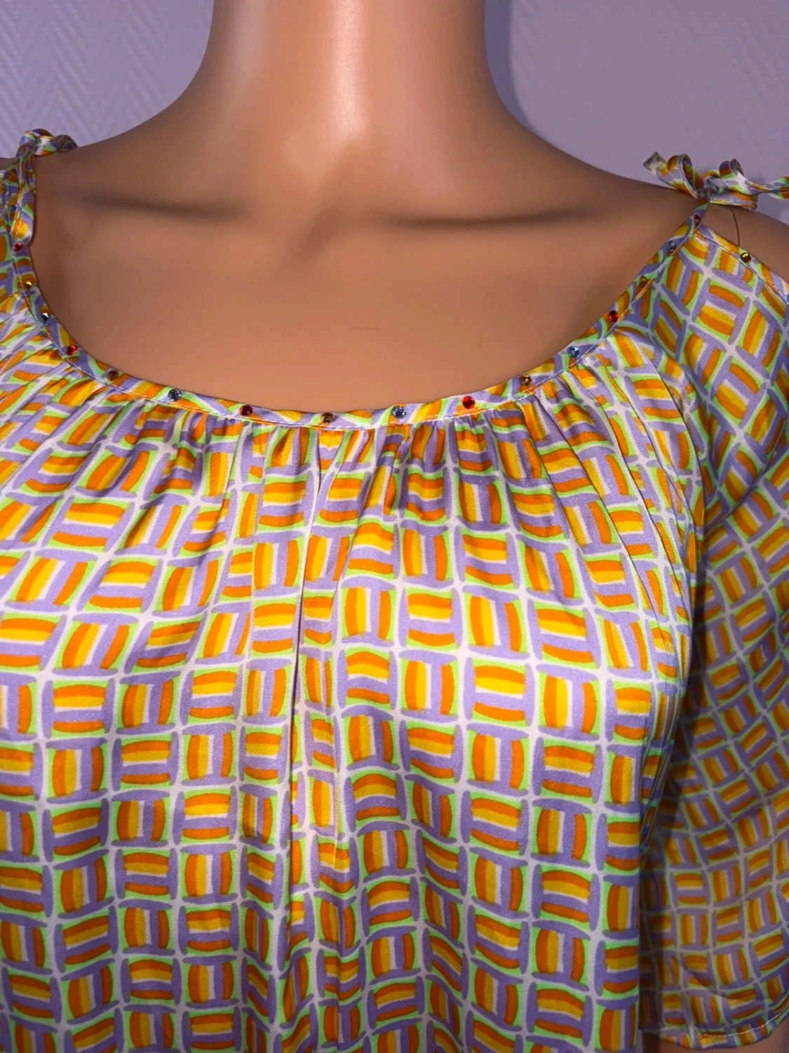 Lichte zomer blouse voor dames maat 36 met steentjes – photo 6